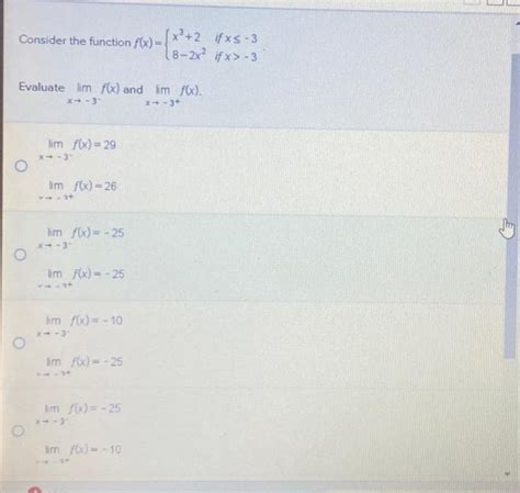 Solved Consider The Function F X {x3 28−2x2 If X≤−3 If