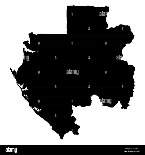 Mapa De La Silueta Del País Africano De Gabón Aislado Sobre Un Fondo