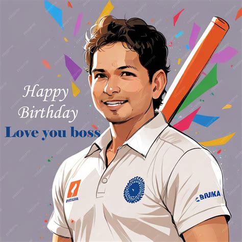 Premium Photo Happy Birthday Sachin Tendulkar Celebratory Portrait Of