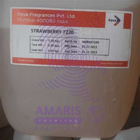 Strawberry Fragrance Oil 5kg Amaris Chemical Solutions