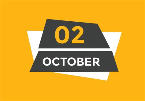 october 2 calendar reminder. 2nd october daily calendar icon template ...