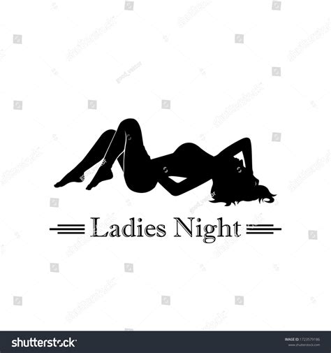 Silhouette Lady Night Sexy Lie Down Stock Vector (Royalty Free ...