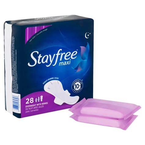 Stayfree Maxi Overnight Pads With Wings Shop Pads And Liners At H E B