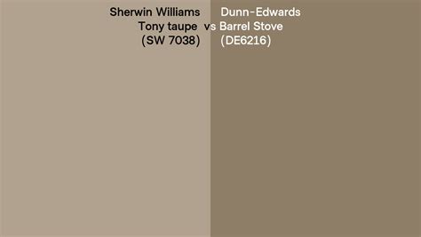 Sherwin Williams Tony Taupe Sw 7038 Vs Dunn Edwards Barrel Stove