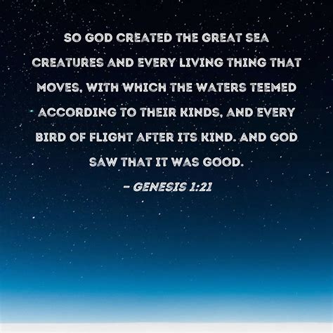 Genesis So God Created The Great Sea Creatures And Every Living