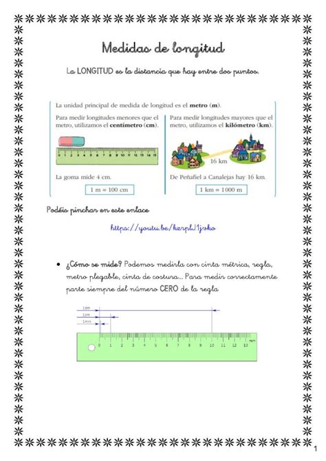 PDF Medidas de longitud Para pasar de una unidad pequeña a una