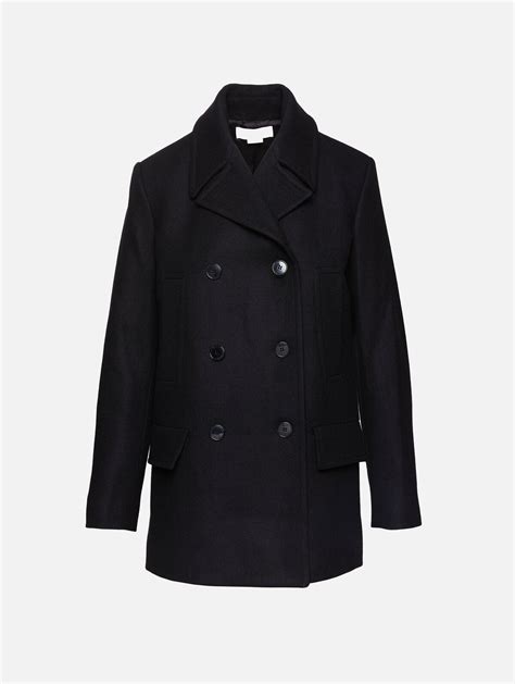 Buy Victoria Beckham Classic Pea Coat Black At 50 Off Editorialist