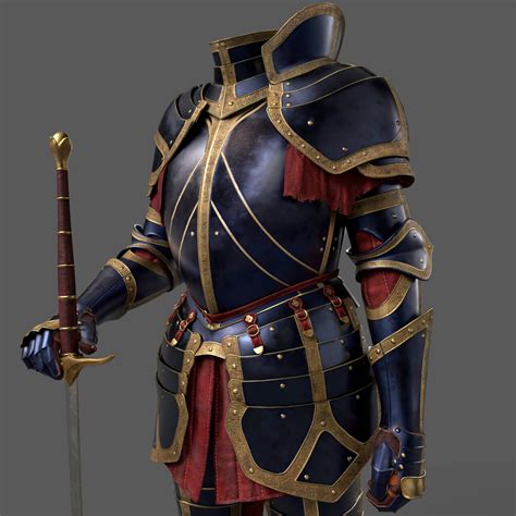 Artstation Fantasy Renaissance Armor Maya Low Poly