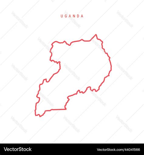 Uganda Editable Outline Map Royalty Free Vector Image