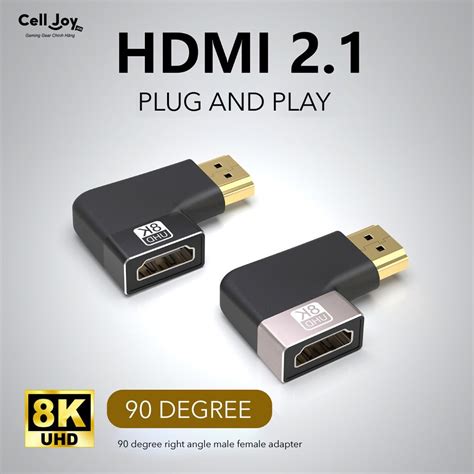 Cổng Chuyển Hdmi To Hdmi 8k Chuyển đổi Male Sang Female Vuông Góc Celljoy