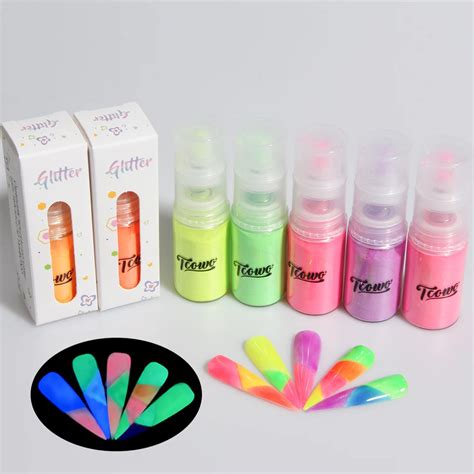 Polvo De Pigmento Luminiscente Fluorescente Para Manicura Brillo