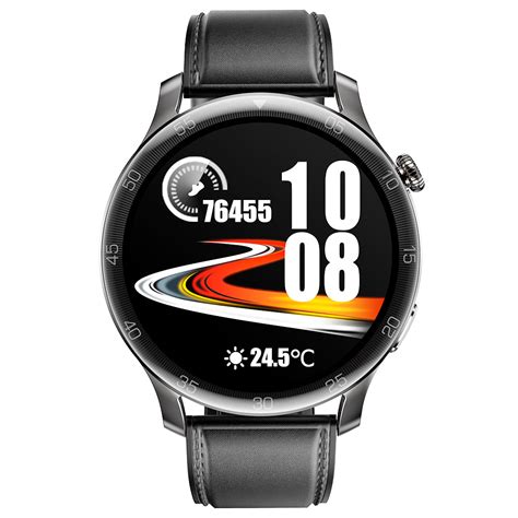 Senbono Max Smartwatch For Men Black Leather