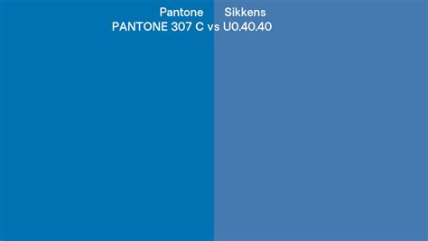 Pantone 307 C Vs Sikkens U0 40 40 Side By Side Comparison