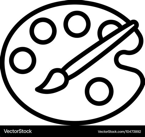 Palette Outline Icon Royalty Free Vector Image