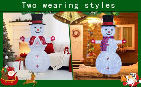 4 1ft Lighted Snowman Outdoor Christmas Decorations Large