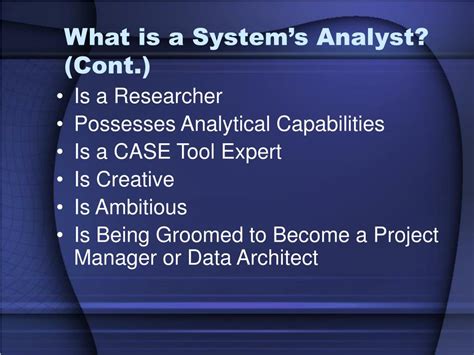 Ppt Ist 232 Systems Analysis And Design Tools Systems Analyst Careers Powerpoint Presentation