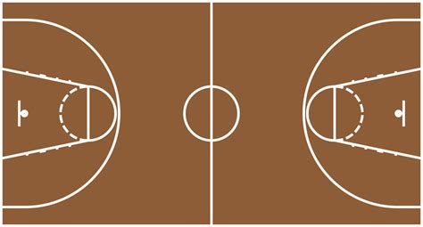 Basketball court with markings, vector isolated. 7969605 Vector Art at ...