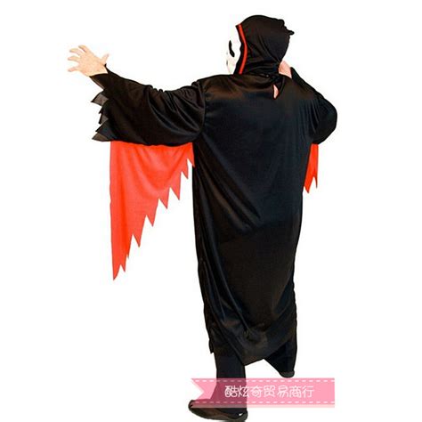 Adult Halloween Devil Demon Costume Scary Ghost Face Robe For Parties ...