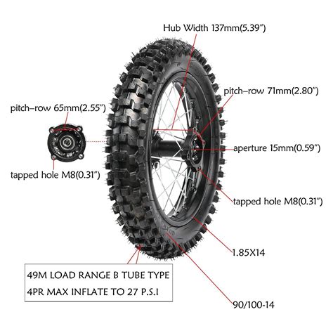 Rear Wheel Tyre Rim Brake Pit Bike Apollo Cc Cc