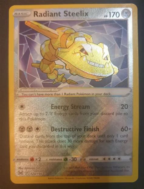 RADIANT STEELIX 124 196 ultra seltene Holo Pokémon Karte 2022 SWSH