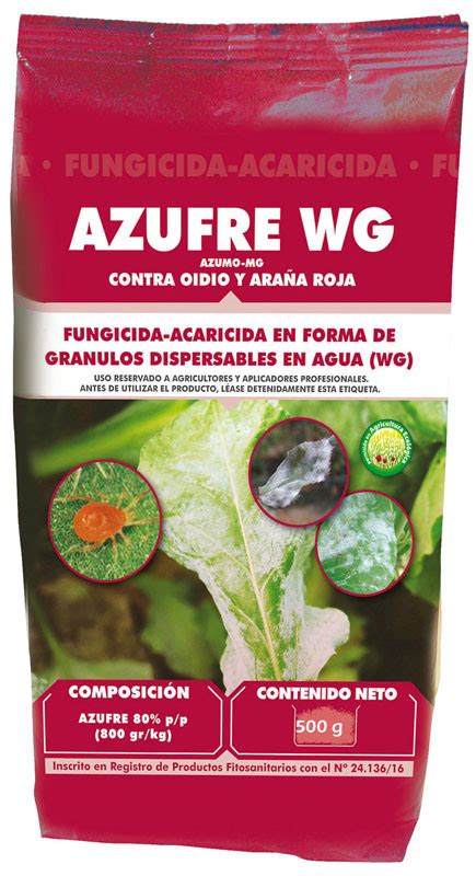 Fungicida Acaricida Azufre Wg 500gr Massó Terras De Labranza Comercial Brión