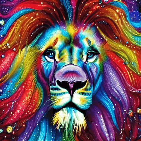 K Clear Colors Drop Color Dyeing Full Face Lion Graphic Creative