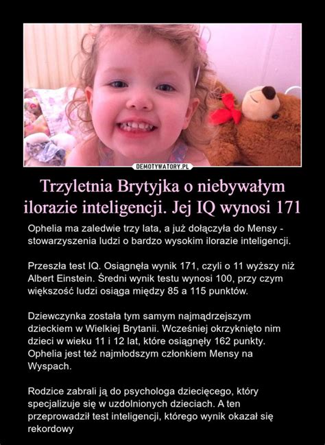 Trzyletnia Brytyjka o niebywałym ilorazie inteligencji Jej IQ wynosi