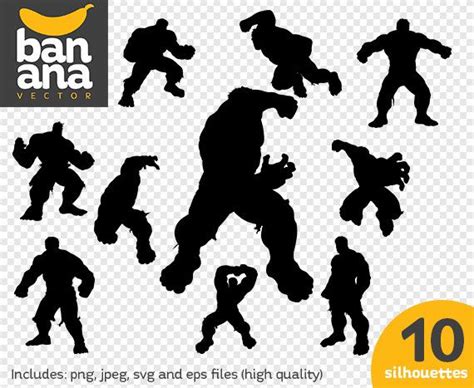 Sale Hulk Silhouettes Png  Svg Eps Files High Resolution Etsy