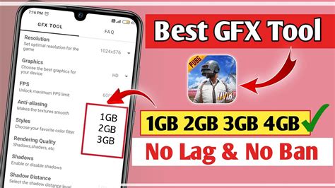 Best Gfx Tool Settings For PUBG MOBILE PUBG Gfx Tool Settings For 1GB