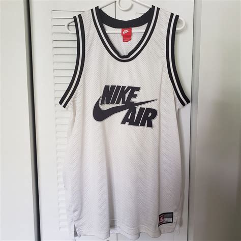 Nike Air Jersey Mens White Black Swoosh 82 Embroider Gem