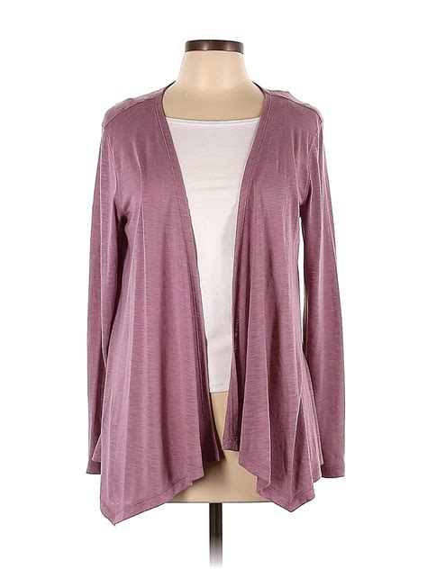 Simply Vera Vera Wang Color Block Solid Purple Cardigan Size L 52