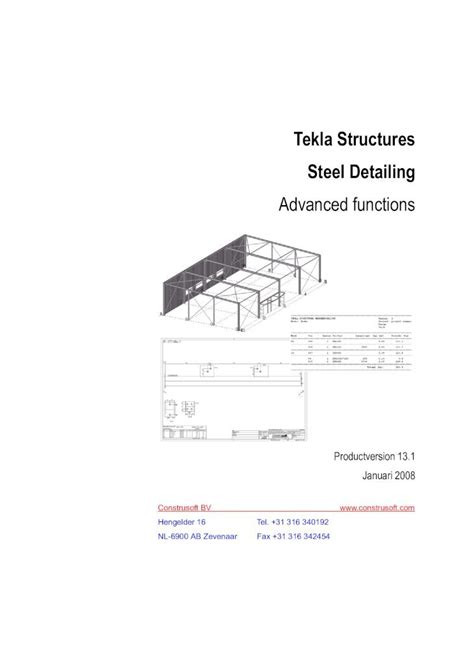 Pdf Tekla Steel Detailing Advanced Functions Dokumen Tips