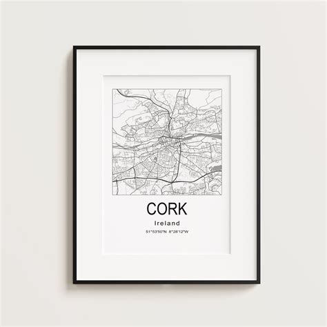 Printable Cork Ireland City Map Dandi Studio