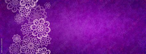 purple background with flower design elements, abstract floral border in pink and purple Stock ...