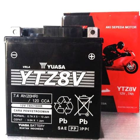 Jual AKI MOTOR YUASA YTZ8V MOTOR HONDA CBR 250RR YAMAHA R25 Kota