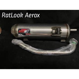 MT8 Pipe AEROX 155 V1 Stainless Tip Black Tip V3 Ratlook Aerox