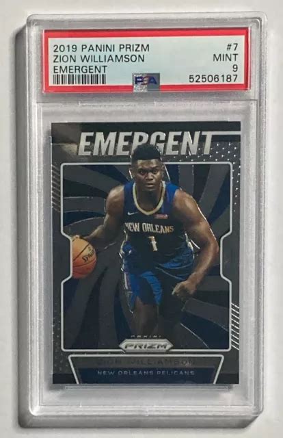 2019 20 PANINI PRIZM Basketball Zion Williamson Emergent PSA 9 Rookie