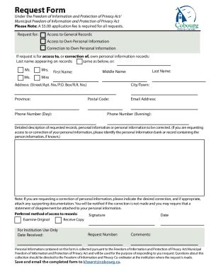 Fillable Online Freedom Of Information Access Request Application