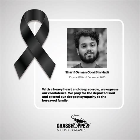 Grasshopper - 𝗪𝗲 𝗠𝗼𝘂𝗿𝗻 - With a heavy heart and deep sorrow, we express