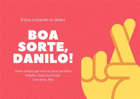 Crie Cart O De Boa Sorte Personalizado Para Imprimir Canva