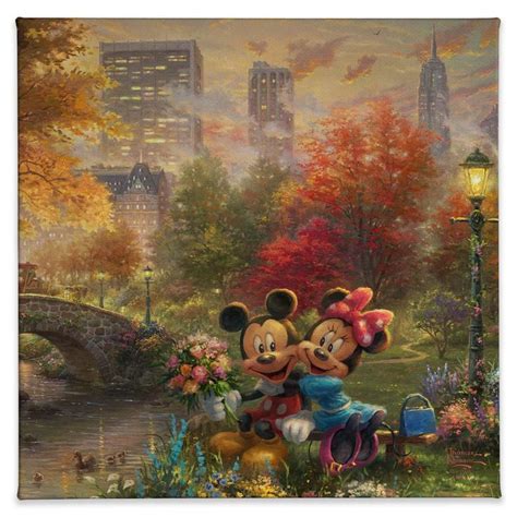 Mickey And Minnie Sweetheart Central Park Gallery Wrapped Canvas By