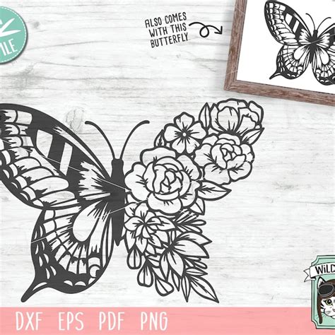 Butterfly Flower Svg Etsy