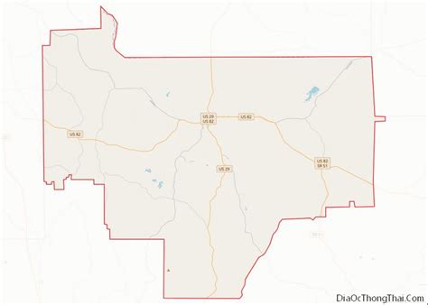 Map of Bullock County, Alabama - Thong Thai Real