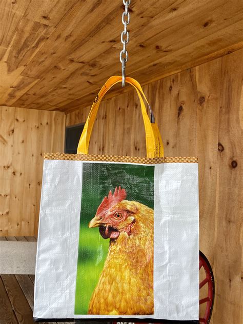 Chicken Layer Feed Bag Tote Reusable Back View Feed Bags Chicken