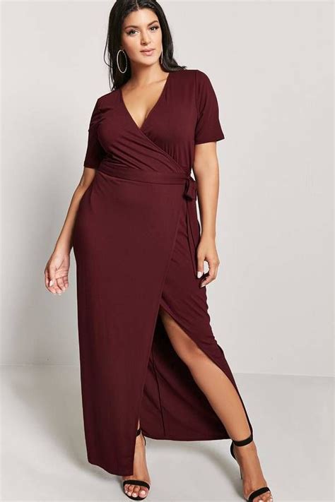 Forever 21 Plus Size Maxi Wrap Dress Lace Evening Dresses Chiffon