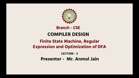 Compiler Design Finite State Machine Regular Expression And