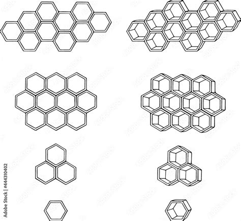 2D and 3D Honeycomb Clipart Set - Graphic Drawing Stock Vector | Adobe ...