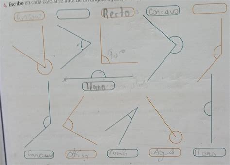 Escribe en cada caso si se trata de un ángulo agudo obtuso recto