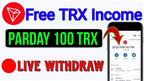 Tron Live Withdraw Payment Proof Free Trx Income Trx Mining