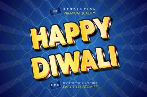 Premium Vector | Happy diwali,3d editable text effect,shubh diwali text ...